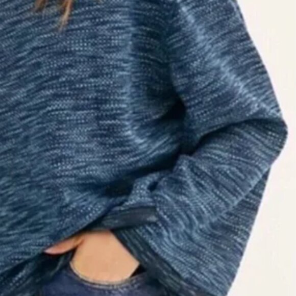 Free People We The Free Sunny Days Turtleneck in Overboard Combo Blue - Picture 2 of 8
